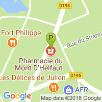 carte de la Pharmacie du Mont d'Helfaut