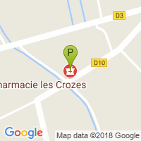 carte de la Pharmacie les Crozes