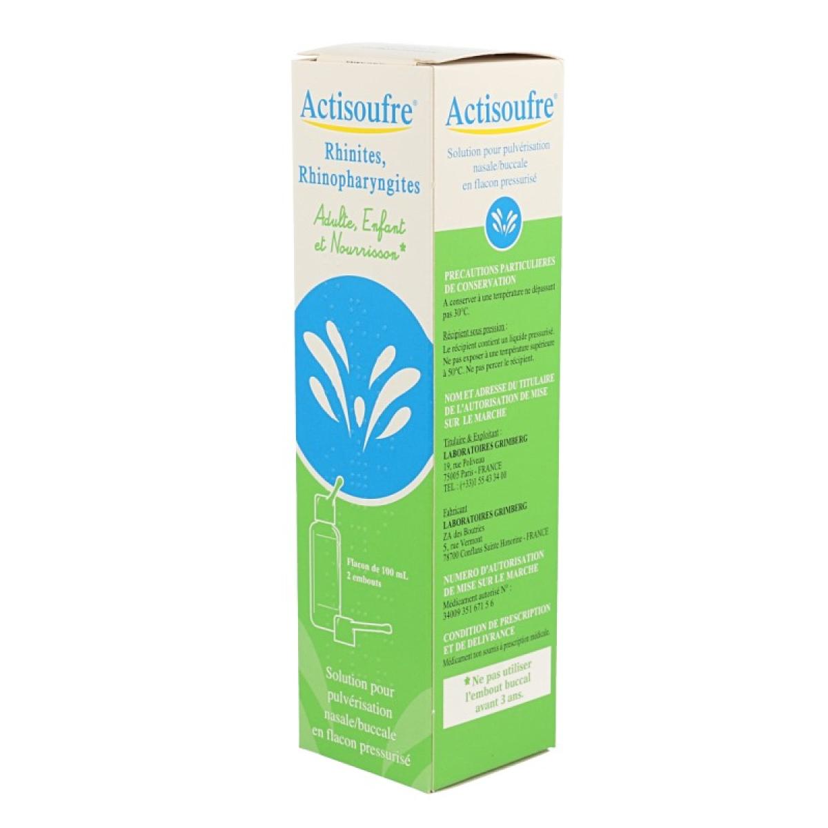 Grimberg Actisoufre Solution Pour Pulverisation Nasale Buccale En Flacon Pressurise 100ml Medicaments Pharmarket