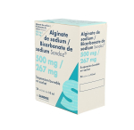 SANDOZ Alginate de sodium/bicarbonate de sodium 500mg/267mg suspension buvable boîte de 24 sachets 10ml