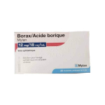 MYLAN Borax/acide borique 12mg/18mg/ml solution ophtalmique boîte de 20 récipients unidoses 5ml