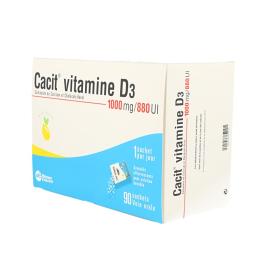 WARNER CHILCOTT FRANCE Cacit vitamine D3 1000mg/880 UI granulé pour solution buvable boîte de 90 sachets
