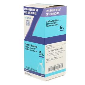 SANOFI Carbocisteine zentiva conseil 5 % adultes sans sucre 250ml