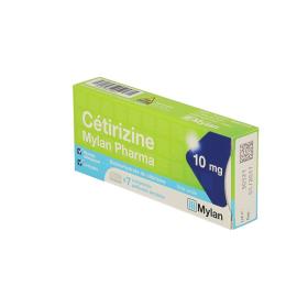 MYLAN Cétirizine pharma 10mg boîte de 7 comprimés pelliculés sécables