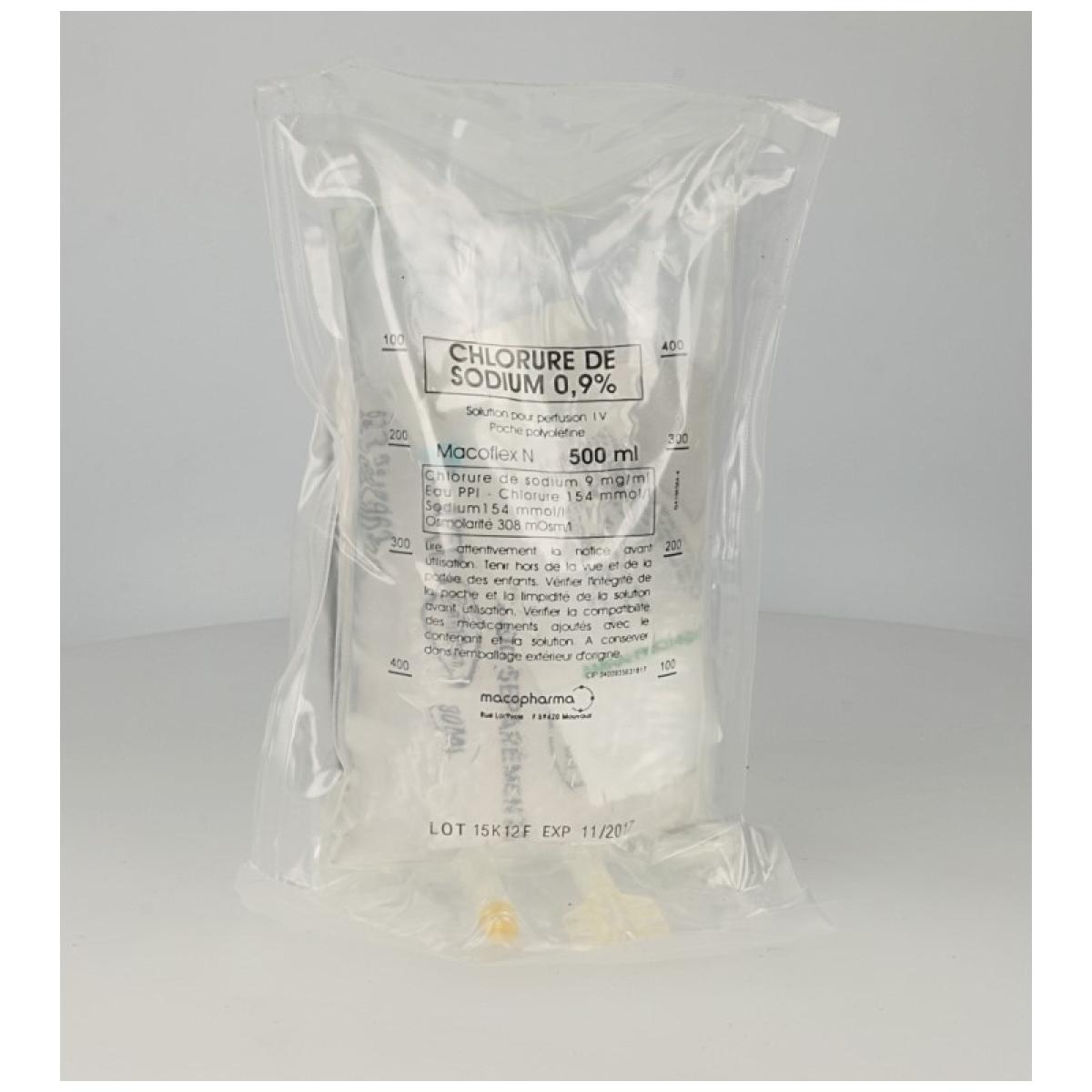 Chlorure De Sodium 0 9 Cooper Lavage De Nez MACOPHARMA Chlorure de sodium 0,9 % perfusion poche (polyoléfine) macoflex  N suremballée de 500ml - Médicaments - Pharmarket