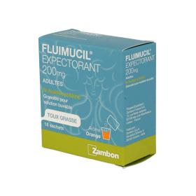 ZAMBON Fluimucil 200mg adultes granulés pour solution buvable 18 sachets