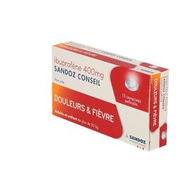 SANDOZ Ibuprofene 400mg 15 comprimés pelliculés