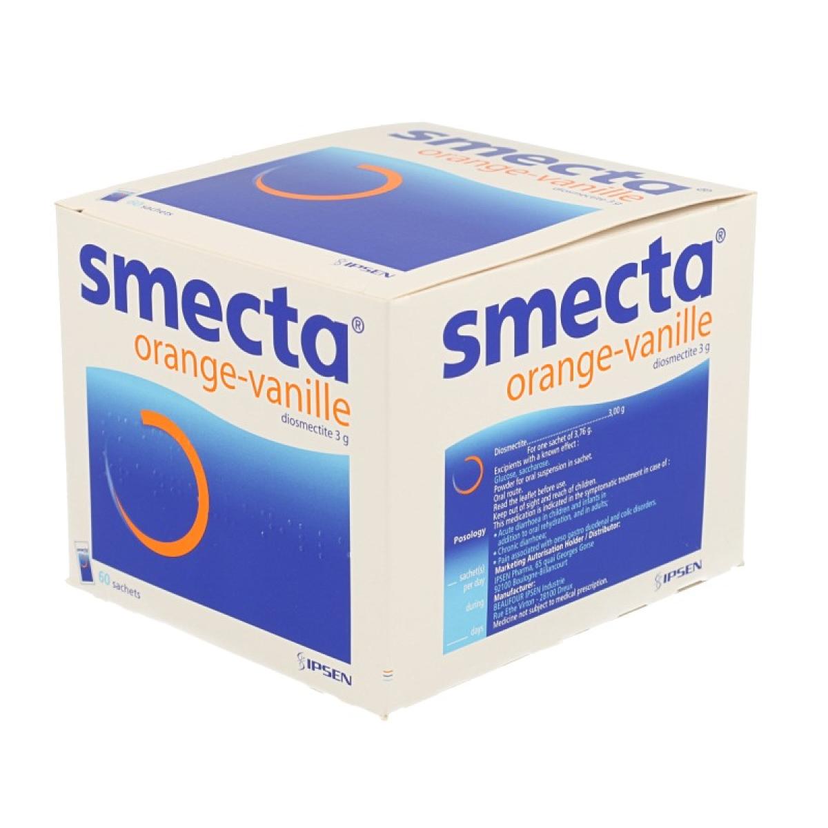 Ipsen Smecta 3g Orange Vanille Poudre Pour Suspension Buvable Boite De 60 Sachets Medicaments Pharmarket