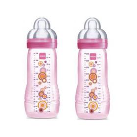 MAM Biberon 2ème âge rose 2x330ml