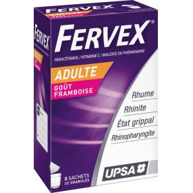 UPSA Fervex adulte framboise 8 sachets de granulés