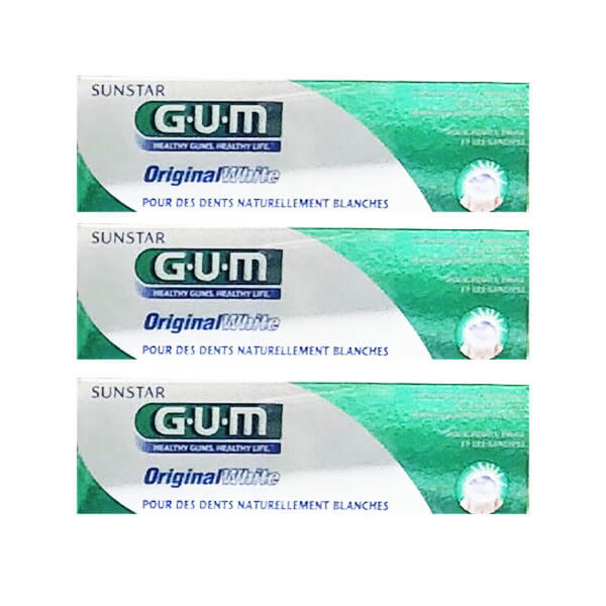 G.U.M Original white dentifrice lot 3x75ml Parapharmacie Pharmarket
