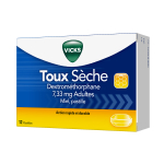 VICKS Toux sèche dextromethorphane 7,33mg adultes miel 12 pastilles
