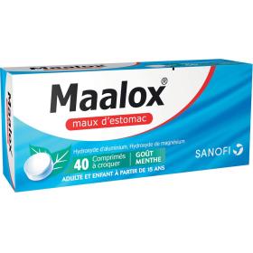 SANOFI Maalox maux d'estomac menthe 40 comprimés à croquer