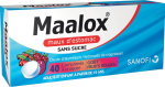 SANOFI Maalox maux d'estomac sans sucre fruits rouges 40 comprimés à croquer
