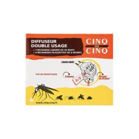 CINQ SUR CINQ Diffuseur double usage avec 1 recharge liquide + 4 plaquettes
