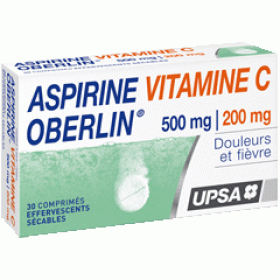 UPSA Aspirine 500mg vitamine c oberlin 30 comprimés effervescents