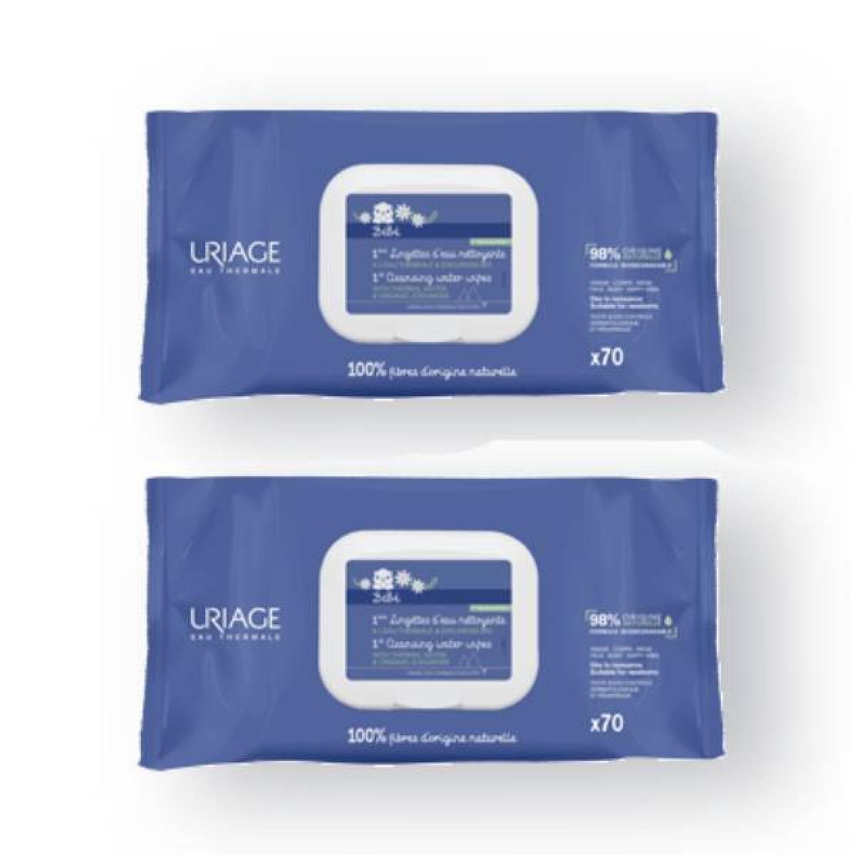 Lingette Uriage 1ères Per Neonati - Con Acqua Termale, Lenitive E Idratanti, 2 Confezioni Da 70 - Foto 4