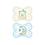 MAM 2 sucettes perfect nuit 0-6 mois silicone