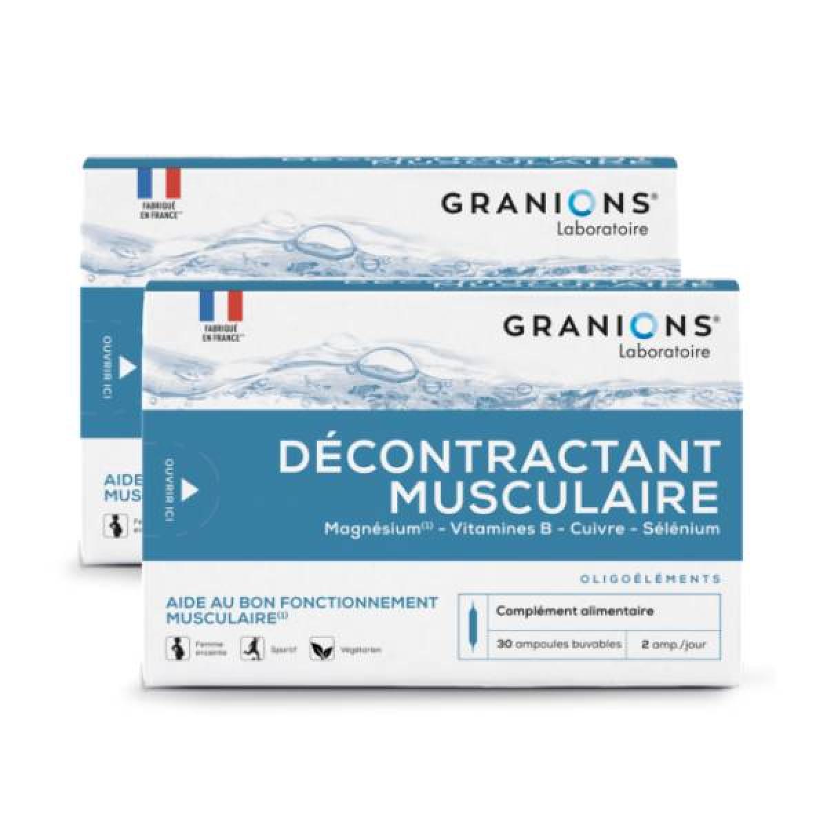 GRANIONS Décontractant musculaire lot de 2x30 ampoules Parapharmacie Pharmarket