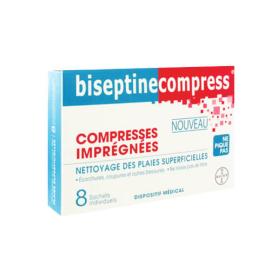 BAYER Biseptine compress 8 compresses imprégnées