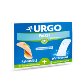 URGO Pochette 10 pansements extensibles + 10 pansements waterproof