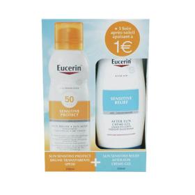 EUCERIN Sun protection sensitive protect spf 50 brume 200ml + sensitive relief after sun 150ml