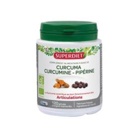 SUPER DIET Curcuma curcumine pipérine bio 120 gélules