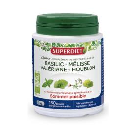 SUPER DIET Quatuor mélisse sommeil paisible bio 150 gélules