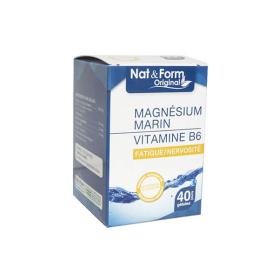 NAT & FORM Magnésium marin vitamine B6 40 gélules