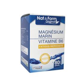 NAT & FORM Magnésium marin vitamine B6 80 gélules