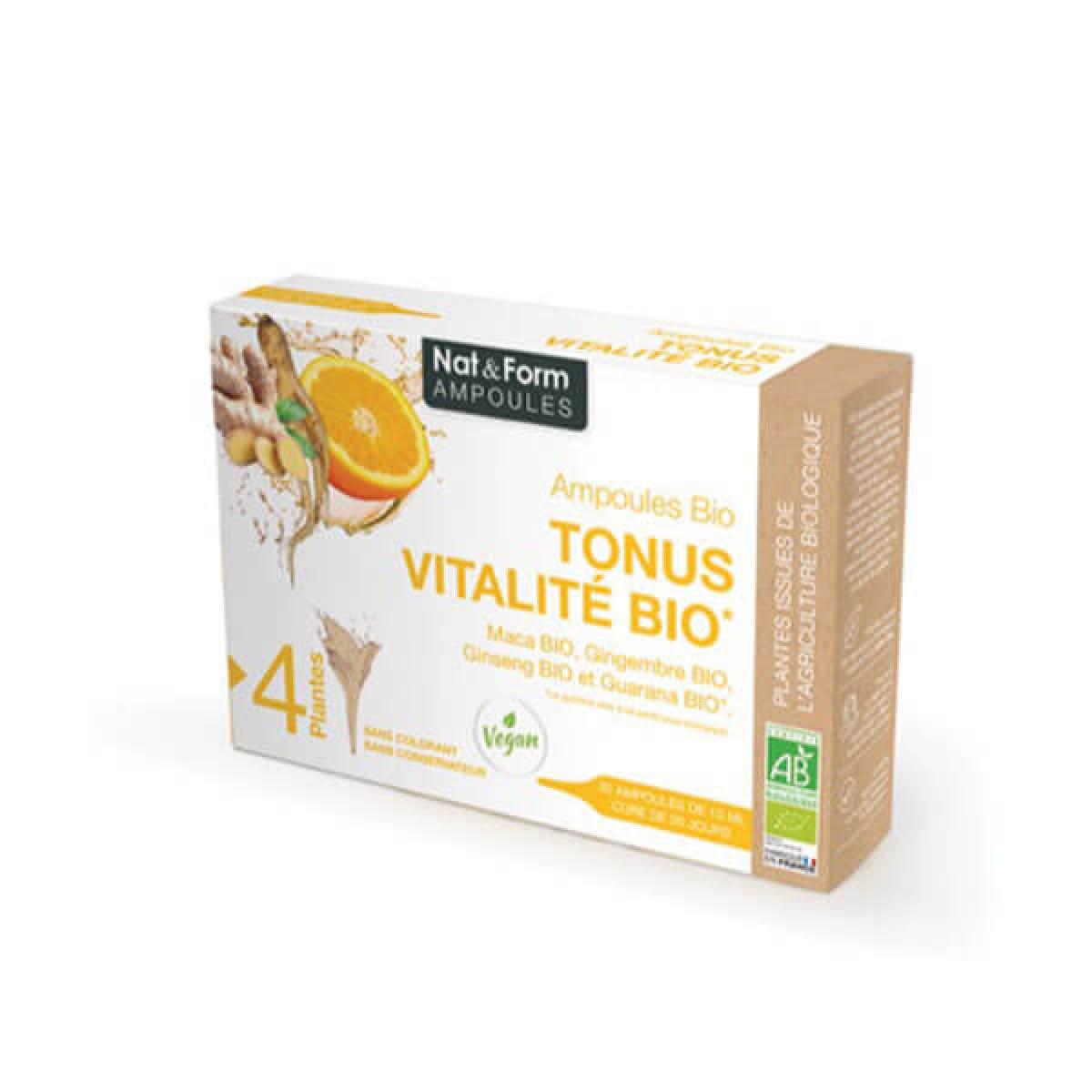 NAT & FORM Tonus vitalité bio 20 ampoules Parapharmacie Pharmarket