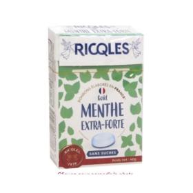 RICQLES Bonbons goût menthe extra forte sans sucres 40g