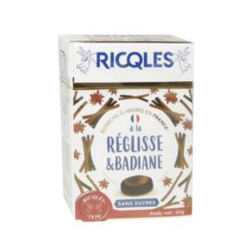 RICQLES Bonbons goût réglisse & badiane sans sucres 40g