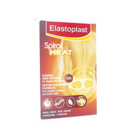 ELASTOPLAST Spiral heat dos nuque 3 patchs chauffants flexibles