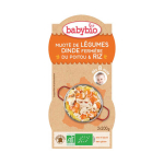 BABYBIO Bols mijoté de légumes dinde fermière du Poitou & riz 2x200g