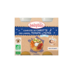 BABYBIO Petits pots compotée carotte des Landes, tomate & pâtes 2x200g
