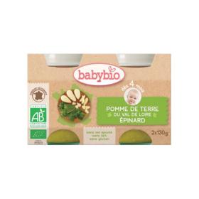 BABYBIO Petits pots pomme de terre du Val-de-Loire, épinard 2x130g
