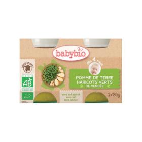 BABYBIO Petits pots pomme de terre & haricots verts de Vendée 2x130g