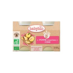 BABYBIO Petits pots pomme d'Aquitaine & coing 2x130g