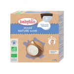 BABYBIO Brassé nature sucré gourdes 4x85g