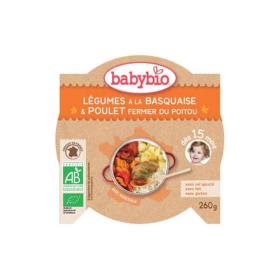 BABYBIO Assiette légumes à la basquaise et poulet fermier du Poitou 260g