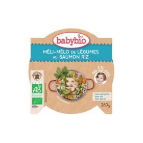 BABYBIO Assiette méli-mélo de légumes au saumon riz 260g