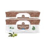 GIFRER Lot 2x 70 lingettes nettoyantes à l'huile d'olive