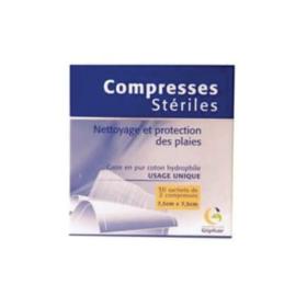 LABORATOIRE GIPHAR 100 compresses stériles 7,5x7,5cm