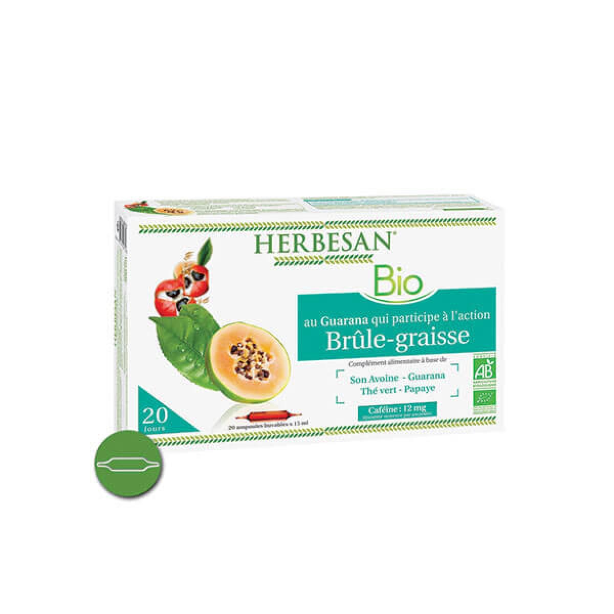 HERBESAN Bio guarana brûle-graisse 20 ampoules ... HERBESAN Bio guarana brûle-graisse 20 ampoules ...