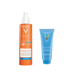 VICHY Capital soleil beach protect spray anti-déshydratation spf 50+ 200ml + Idéal soleil lait apaisant après-soleil 100ml offert