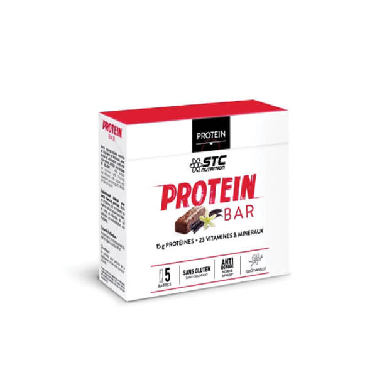 STC NUTRITION Protein bar goût vanille 5 barres Parapharmacie