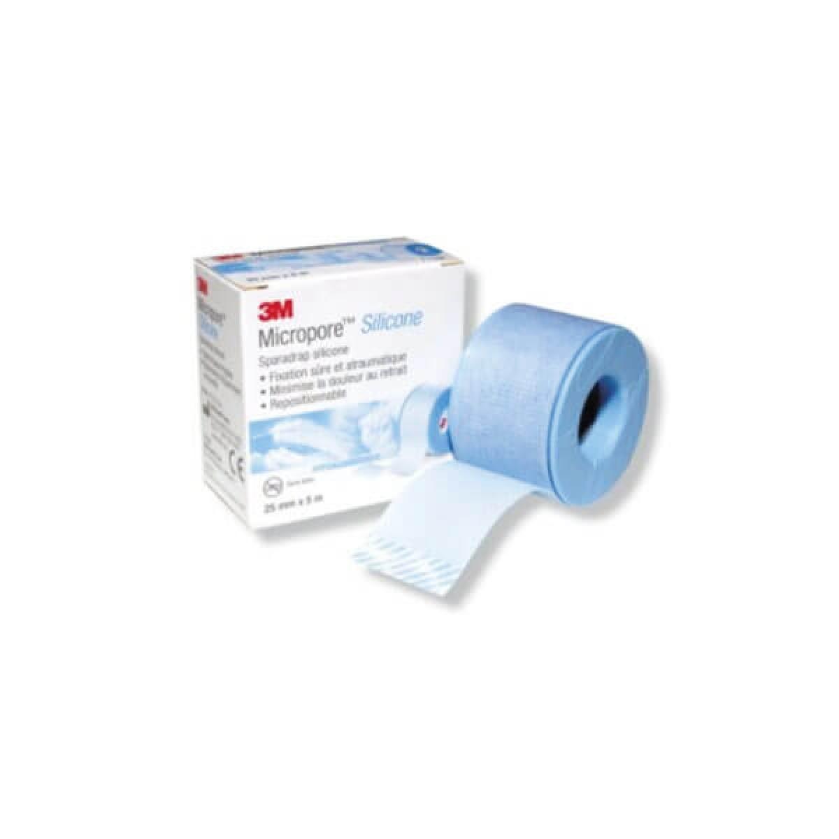 3M Micropore Sparadrap Silicone 2.5cm x 5m | Soin des Plaies Doux main image 1