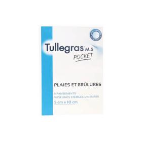 MYLAN Tullegras MS Pocket 5 pansements vaselinés stériles unitaires