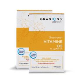 GRANIONS Vitamine D3 lot 2x60 gélules végétales